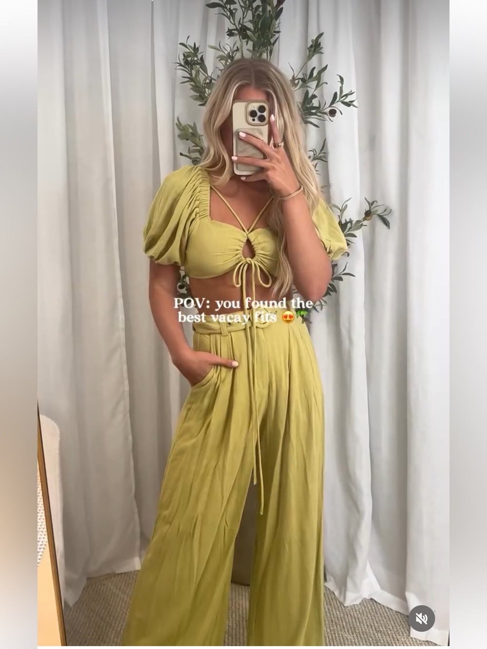 NWT - Lime Green Wide-Leg Set